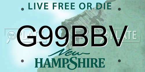 G99BBV New Hampshire License Plate
