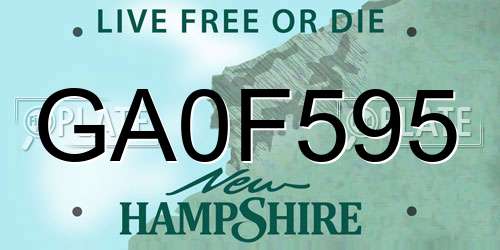 GA0F595 New Hampshire License Plate