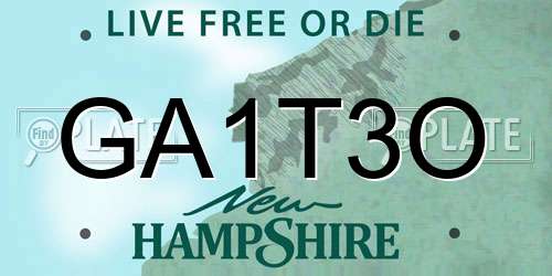 GA1T3O New Hampshire License Plate
