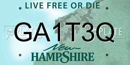 GA1T3Q New Hampshire License Plate