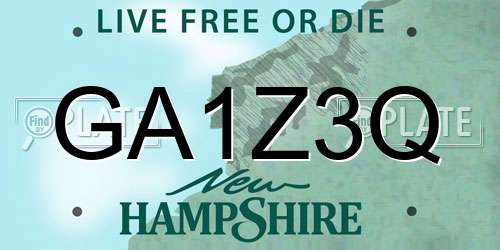 GA1Z3Q New Hampshire License Plate