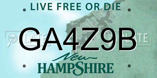 GA4Z9B New Hampshire License Plate