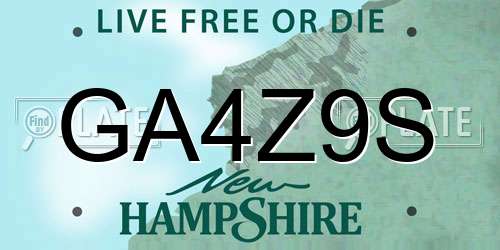 GA4Z9S New Hampshire License Plate
