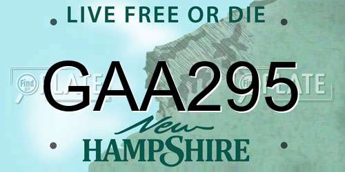 GAA295 New Hampshire License Plate