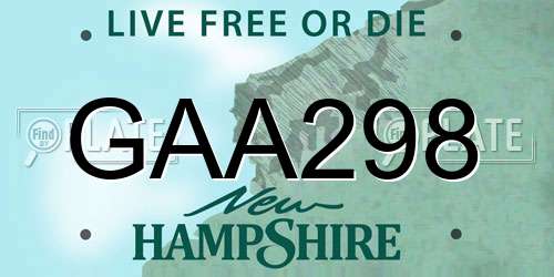 GAA298 New Hampshire License Plate