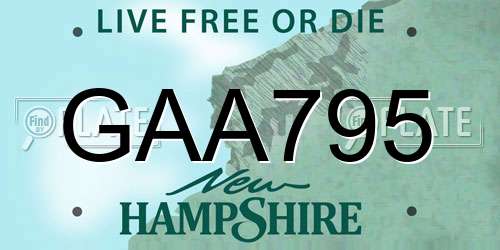 GAA795 New Hampshire License Plate