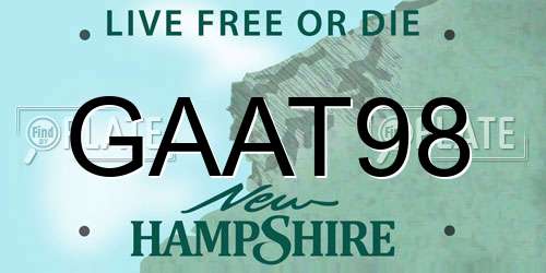 GAAT98 New Hampshire License Plate