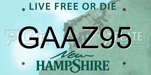 GAAZ95 New Hampshire License Plate