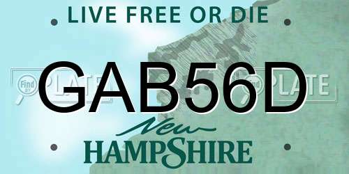 GAB56D New Hampshire License Plate