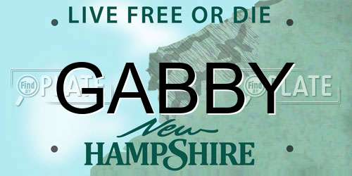 GABBY New Hampshire License Plate