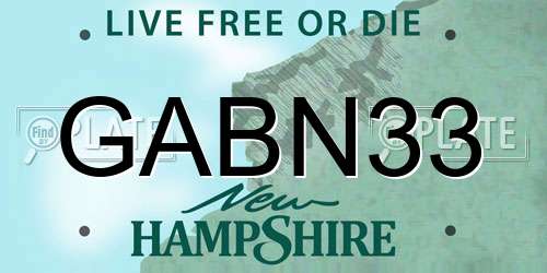 GABN33 New Hampshire License Plate