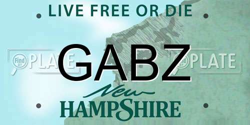 GABZ New Hampshire License Plate