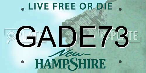 GADE73 New Hampshire License Plate