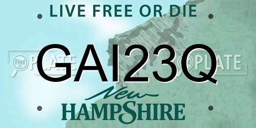 GAI23Q New Hampshire License Plate
