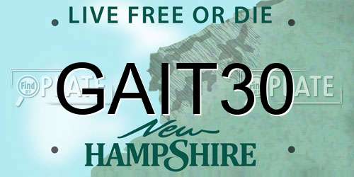 GAIT30 New Hampshire License Plate