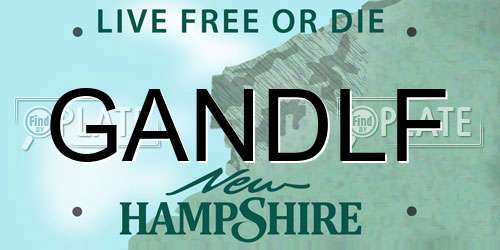 GANDLF New Hampshire License Plate