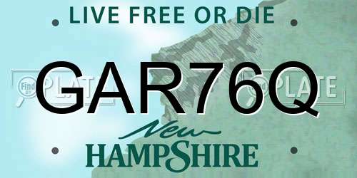 GAR76Q New Hampshire License Plate