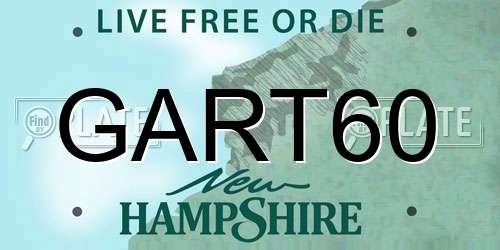 GART60 New Hampshire License Plate