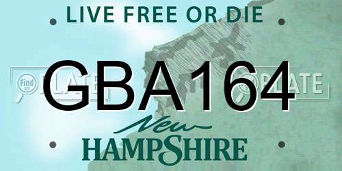 GBA164 New Hampshire License Plate