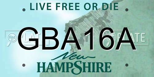 GBA16A New Hampshire License Plate