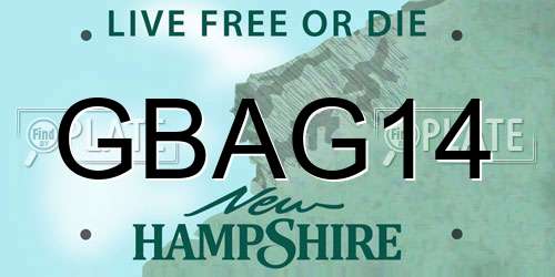 GBAG14 New Hampshire License Plate