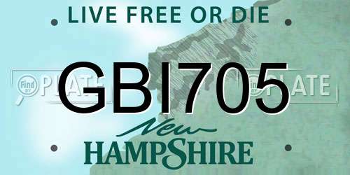 GBI705 New Hampshire License Plate