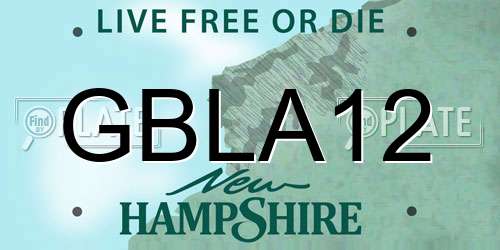 GBLA12 New Hampshire License Plate