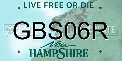 GBS06R New Hampshire License Plate