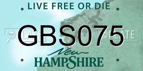 GBS075 New Hampshire License Plate