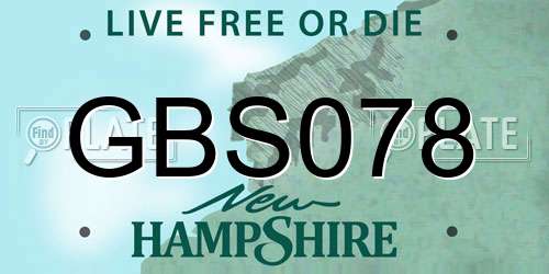 GBS078 New Hampshire License Plate