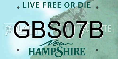 GBS07B New Hampshire License Plate