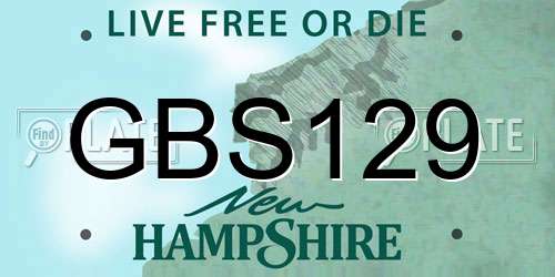 GBS129 New Hampshire License Plate