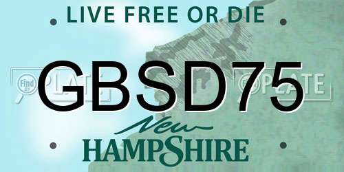 GBSD75 New Hampshire License Plate
