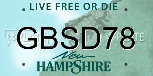 GBSD78 New Hampshire License Plate