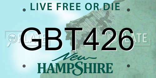 GBT426 New Hampshire License Plate