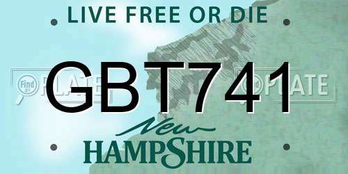 GBT741 New Hampshire License Plate