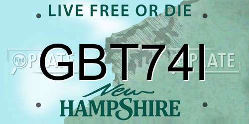 GBT74I New Hampshire License Plate