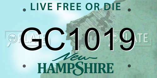 GC1019 New Hampshire License Plate