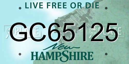 GC65125 New Hampshire License Plate