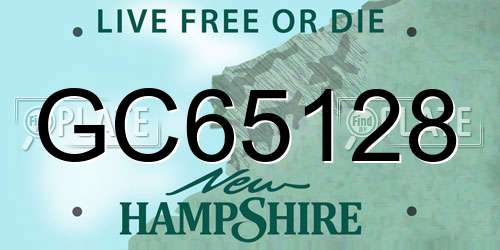 GC65128 New Hampshire License Plate
