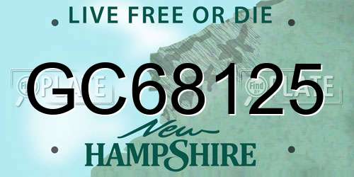 GC68125 New Hampshire License Plate