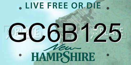 GC6B125 New Hampshire License Plate