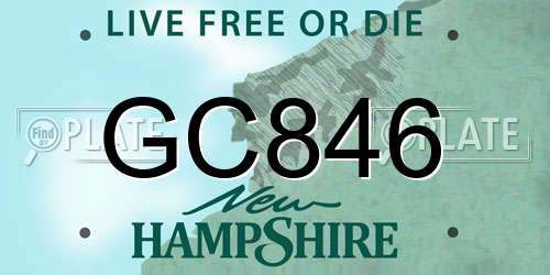 GC846 New Hampshire License Plate
