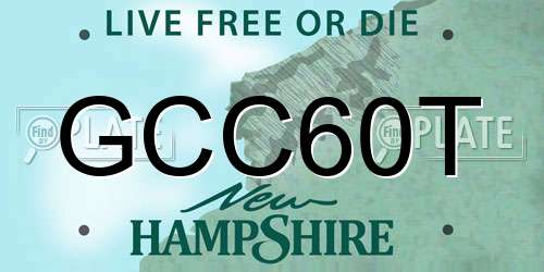 GCC60T New Hampshire License Plate