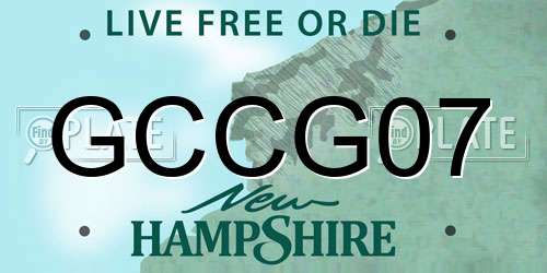 GCCG07 New Hampshire License Plate