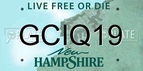 GCIQ19 New Hampshire License Plate