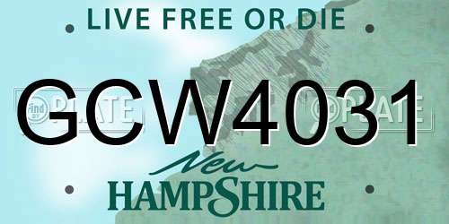 GCW4031 New Hampshire License Plate