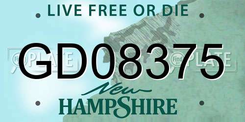 GD08375 New Hampshire License Plate
