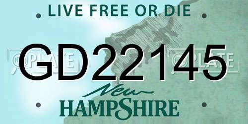 GD22145 New Hampshire License Plate