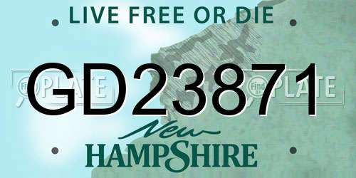 GD23871 New Hampshire License Plate